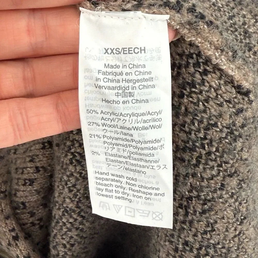 Madewell Bird's‎ Eye Sweater Coat Coziest Yarn Heather Cedar Tan XXS Oversized